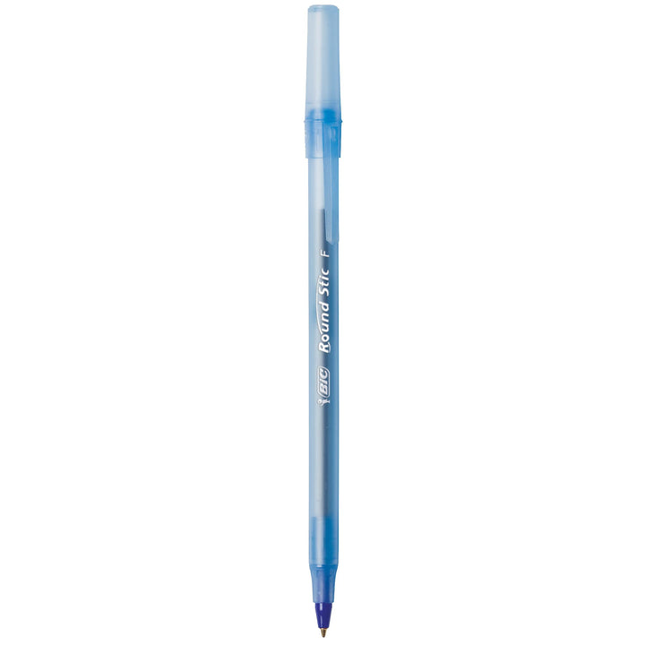 Round Stic Xtra Life Ballpoint Pens, Medium Point (1.0mm), Blue, Flexible Round Barrel For Writing Comfort, 60-Count