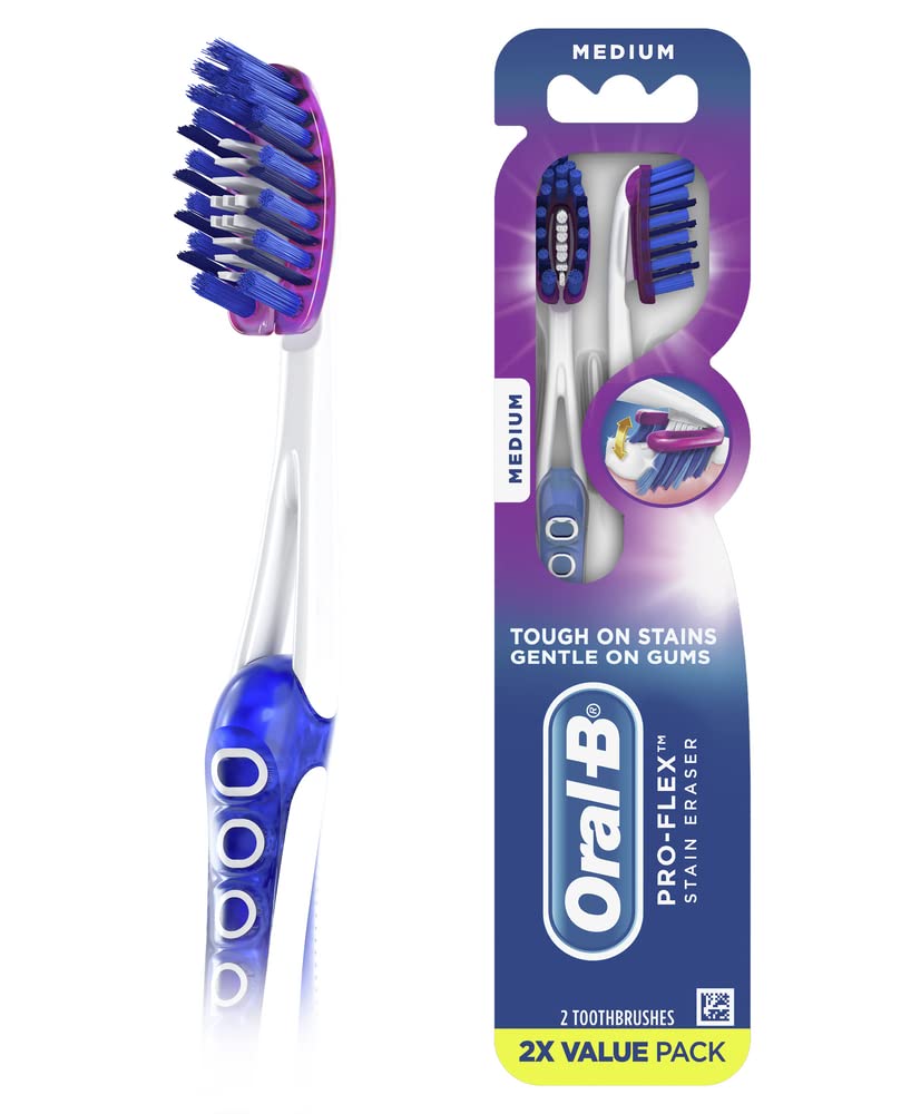 3D White Luxe Pro-Flex 38 Medium Manual Toothbrush Twin Pack