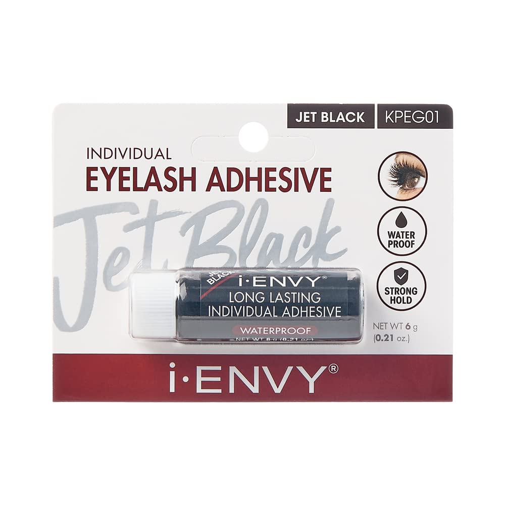 iENVY Individual Cluster Semi-Permanent Lash Glue, Strong Hold & Long-Lasting Waterproof, Easy to Use, Latex Free, Perfect for Sensitive Eyes (Jet Black)