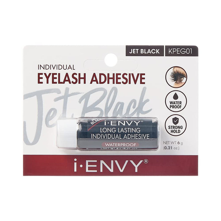 iENVY Individual Cluster Semi-Permanent Lash Glue, Strong Hold & Long-Lasting Waterproof, Easy to Use, Latex Free, Perfect for Sensitive Eyes (Jet Black)