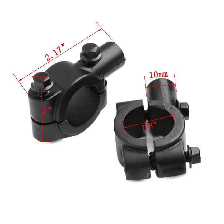 2pcs Motorcycle Handlebar Mirror Mount Mirrors Holder Clamp for 7/8 inch Handle Bar Sports Bike Kawasaki Honda Yamaha (10mm)