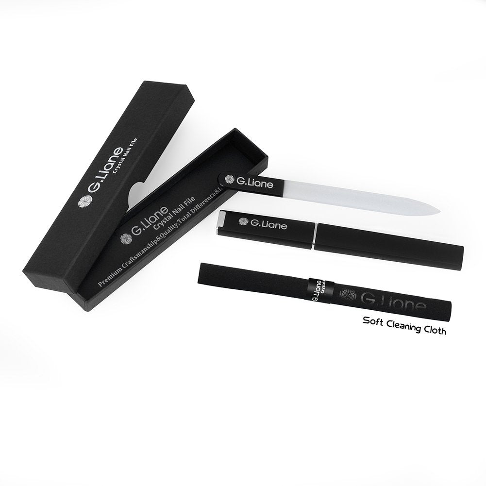 Best Crystal Nail File Set Professional Nail Files Manicure Pedicure Kit For Natural Nails Acrylic Nails Gels Nails Manicure Tools For Home And Salon (Black)