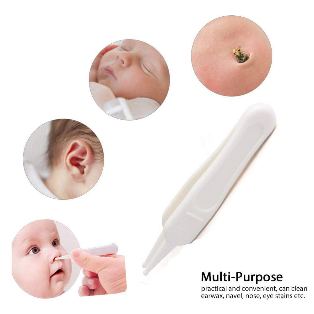 Baby Nasal Tweezers Pack of 2, Baby Nose Cleaning Tweezers, Round-Head Baby Nose booger Picker Ear Cleaner Clip Tool, Q-Grips Ear Wax Remover for Baby Care