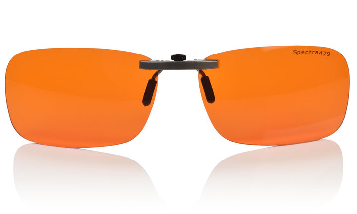 Blue Light Blocking Clip On Glasses - 99.9 Percent Effective Computer Glasses for Men & Women, Durable Lightweight, Reduce Eyestrain, Headaches and Improve Sleep (Nighttime Lens)