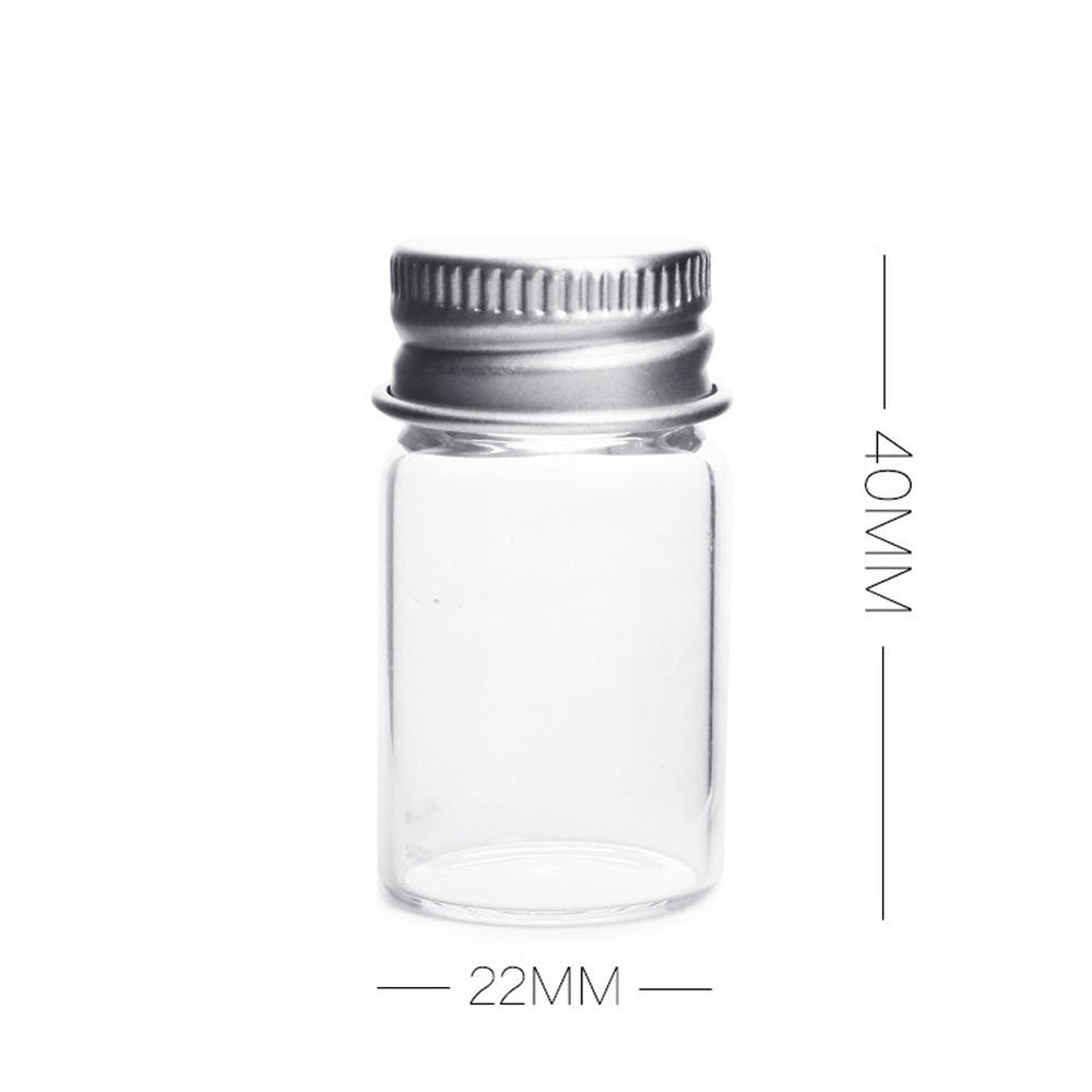 10Pcs/7Ml Empty Sample Glass Bottles Jars Vials Case Container with Screw Caps, Transparent
