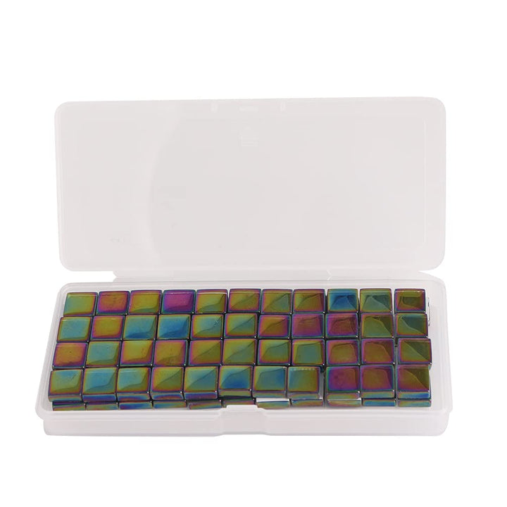 Mosaic Tiles Square Iridescent Crystal Mosaic Glass Tile for Crafts, Mosaic Pieces DIY Picture Frames Handmade Jewelry Art Decoration Gifts,100 Pieces (Cyan)