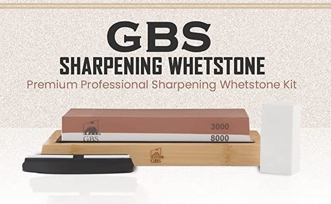 Premium Whetstone Blade Sharpening Stone and Leather Strop, Black with Red Strip