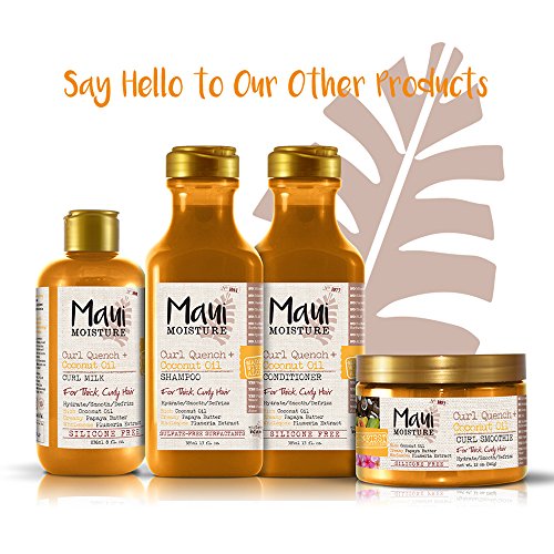 Curl Quench + Coconut Oil Anti-Frizz Curl-Defining Hair Milk to Hydrate and Detangle Tight Curly Hair, Softening Leave-In Treatment, Vegan, Silicone & Paraben-Free, 8 fl oz