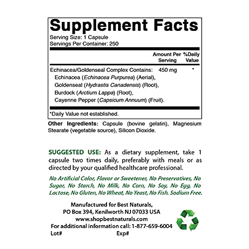 Echinacea Goldenseal 450 mg 250 Caps