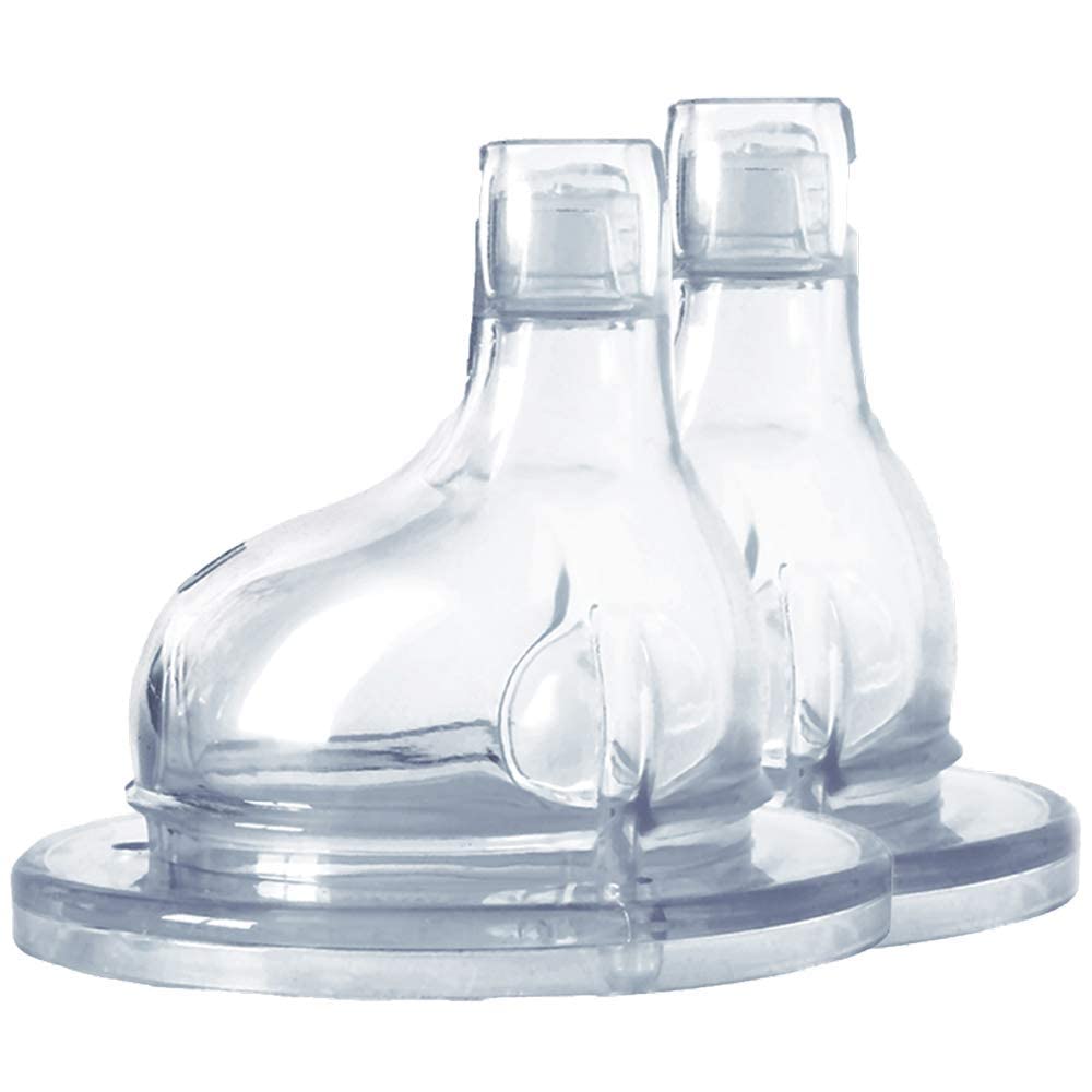 Kiki XL Sipper Spouts - 100% Medical-Grade Silicone, Anti-Colic, Non Plastic Suitable for Babies, Kids, Toddlers, Preschoolers- 2-Pack