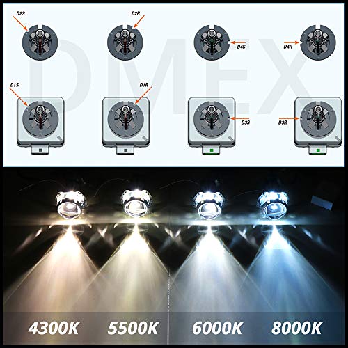 D3S HID Headlight Bulbs Xenon 8000K White Blue 35W Replacement 66340 42403 42302 Headlamp - Pack of 2(Not fit Halogen Headlight Assembly)