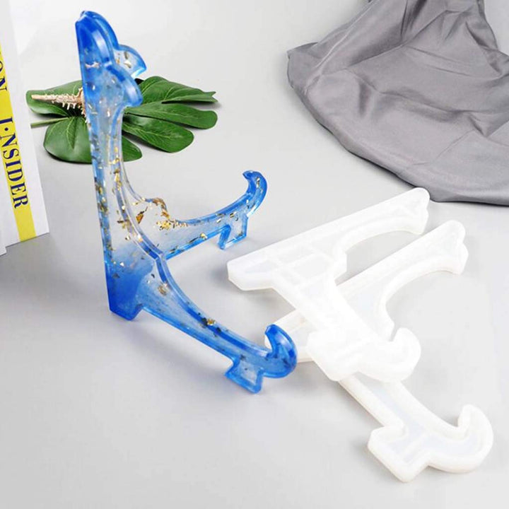 8 Display Stand Epoxy Resin Mold Silicone Plate Holder Casting Molds Table Storage Stand Easels Plate Mold for Table Top Certificate Pictures Frame Book Home Decoration 2PCS