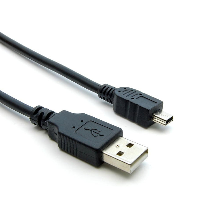 1FT Black USB 2.0 Mini 5pin Cable - A-Male to Mini-B Cord for GoPro Hero3, PS3 Controller, Digital Camera, Calculator, Dash Cam, MP3 Player, GPS Receiver, Garmin Nuvi GPS