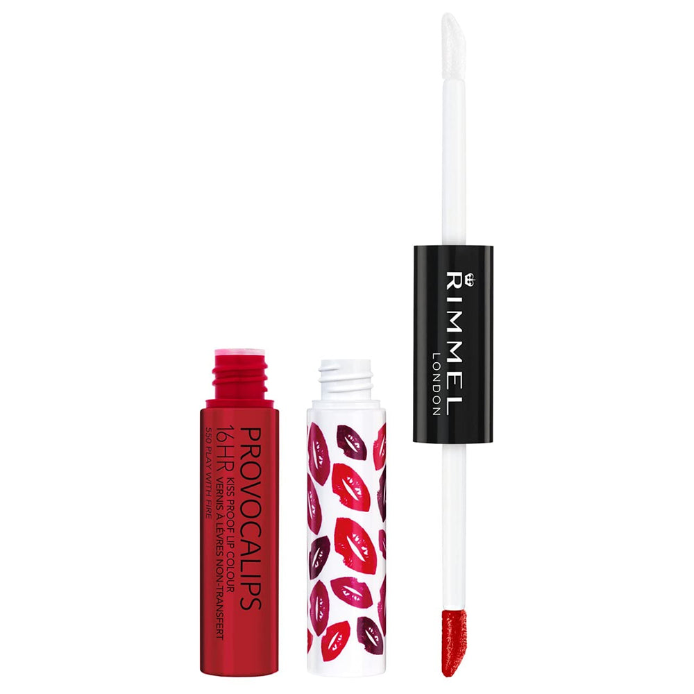 London Provocalips 16hr Kiss-Proof Lip Color - Two-Step Liquid Lipstick to Lock in Color and Shine - 550 Play With Fire, .14 fl.oz.