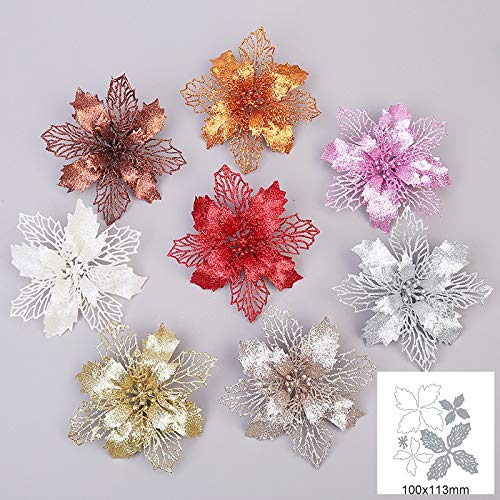 Wedding Maple Leaf Snow Flower Metal Die Cuts,Christmas Snowflake Srping Flower Cutting Dies Cut Stencils for DIY Embossing Card Making Photo Decorative Paper Dies Scrapbooking