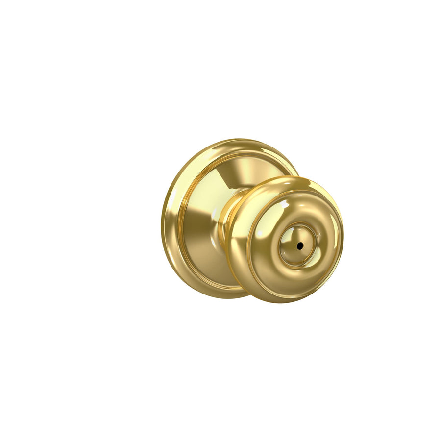 Schlage F40GEO605 Georgian Privacy Knob, Bright Brass