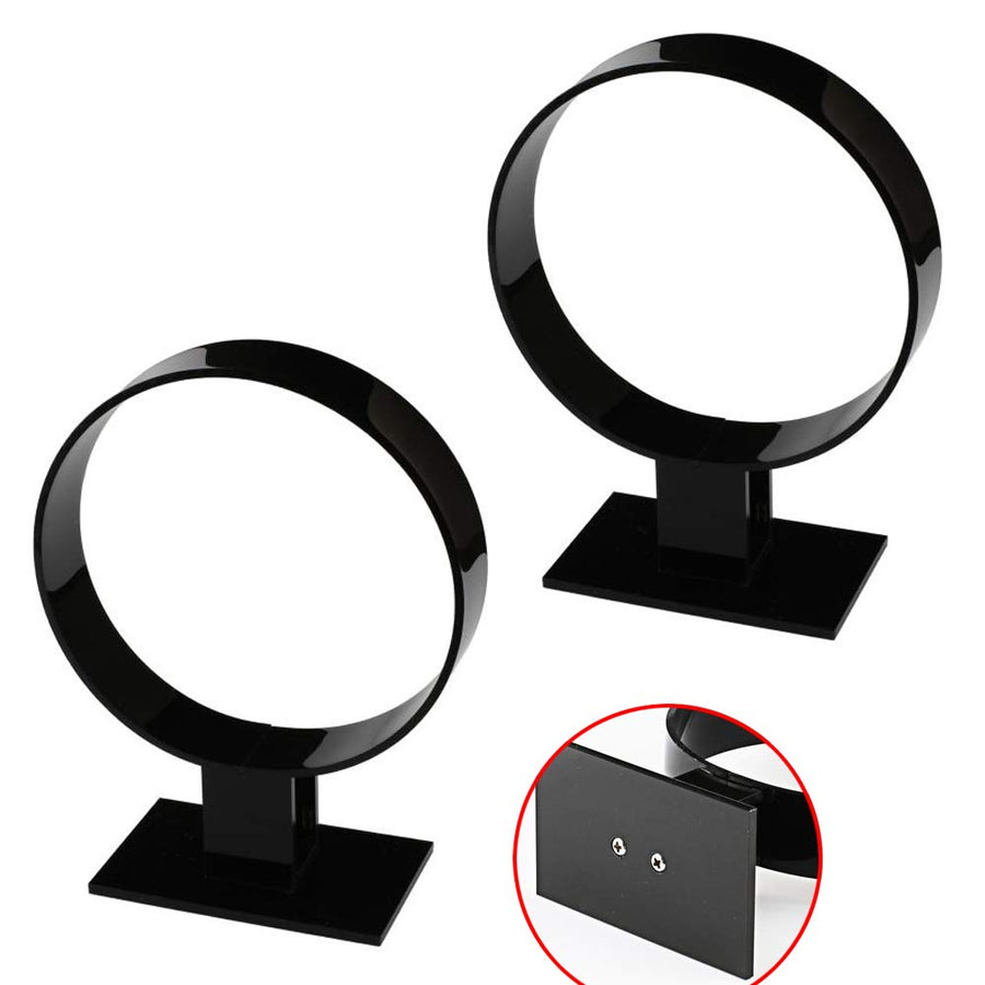 2 Pieces Acrylic Headband Display Stand Single Headband Holder Hairband Display Stand Hair Hoop Holder Acrylic Headband Organizer, Black