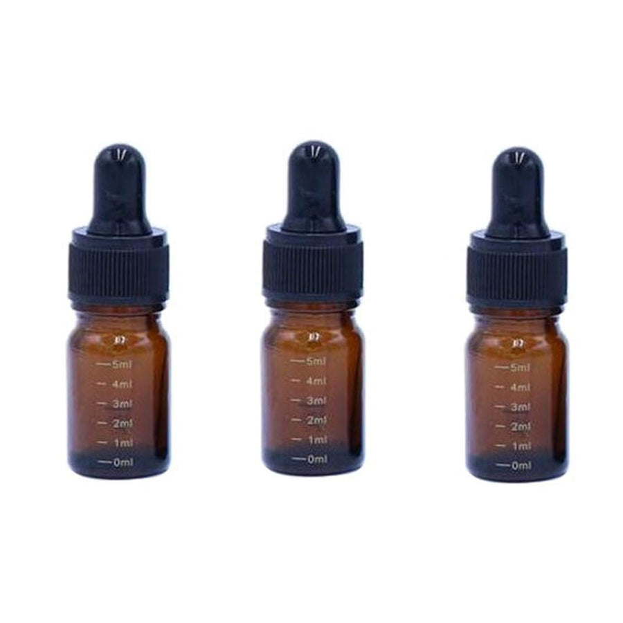 Ericotry 5Ml /0.17Oz: 3 Pcs 5Ml 0.17Oz Empty Refillable Amber Glass Graduated Dropper Bottle Essential Oil Cosmetics Elite Fluid Container Jar Pot Holder with Glass Pipette Dropper