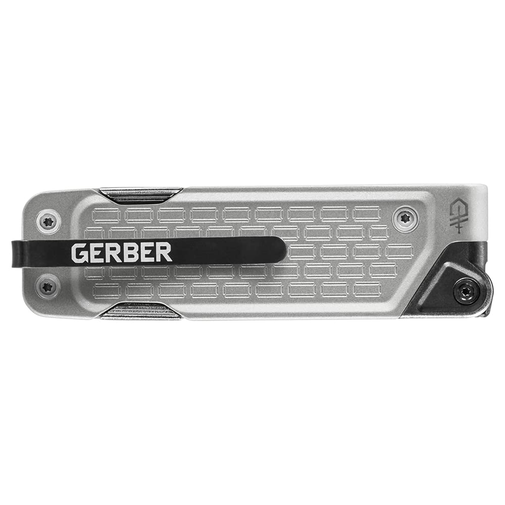 Gerber Gear Lockdown Driver 7-in-1 EDC Multitool - 2.5 Plain Edge Blade, Scissors, Bit Driver - Gifts for Men, Everyday Carry Gear and Survival Equipment - Silver