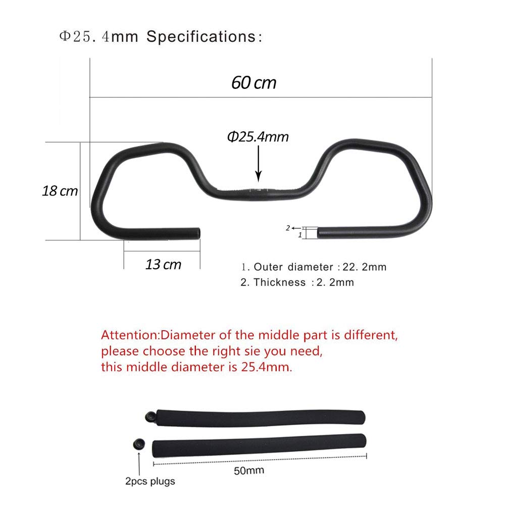 Trekking Cycling Mountain Bike Road Bicycle Butterfly Handlebar with Sponge (f25.4mm 31.8mm)