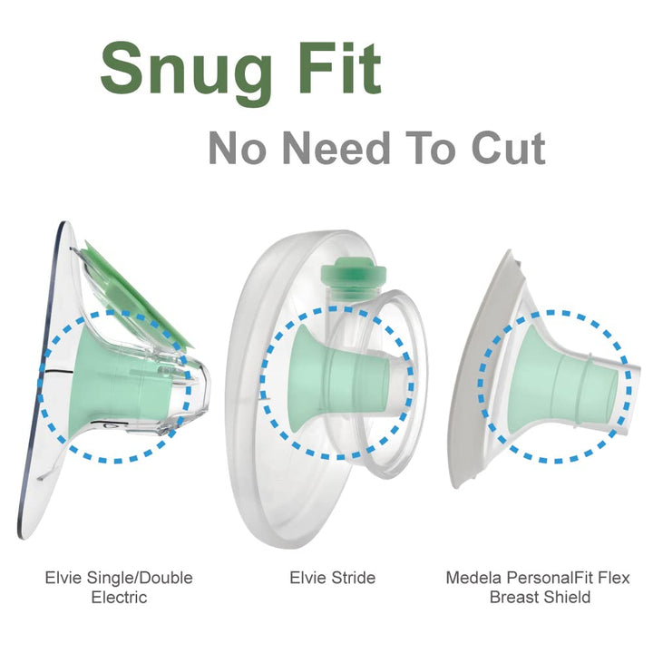 21mm Flange Insert Compatible with Elvie Single/Double Electric, Elvie Stride Flange (24mm), Compatible with Medela PersonalFit Flex Shield, Not Original Elvie Pump Parts
