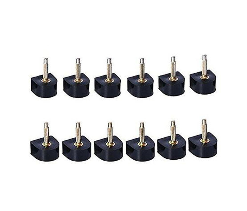 6 Pairs Black Durable U-Shape Heel Tips Replacement High Heel Caps Protectors Shoe Repair Tip Taps Shoes Dowels Lifts Replacement for Women Non-Slip (Thick Pins-3mm, 8mm)