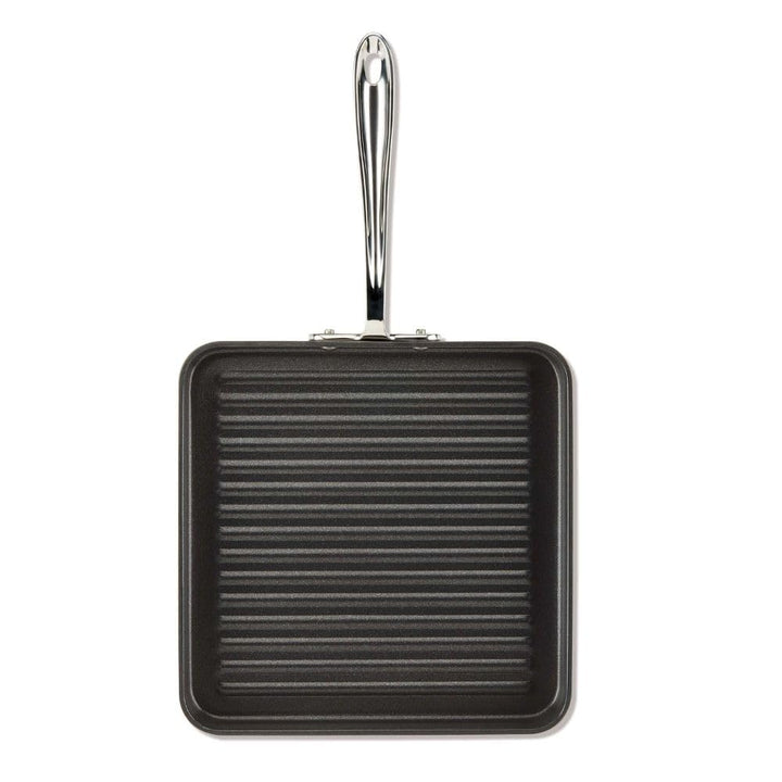 HA1 Hard Anodized Nonstick Grill 11x11 Inch Oven Safe 350F Pots and Pans, Cookware Black