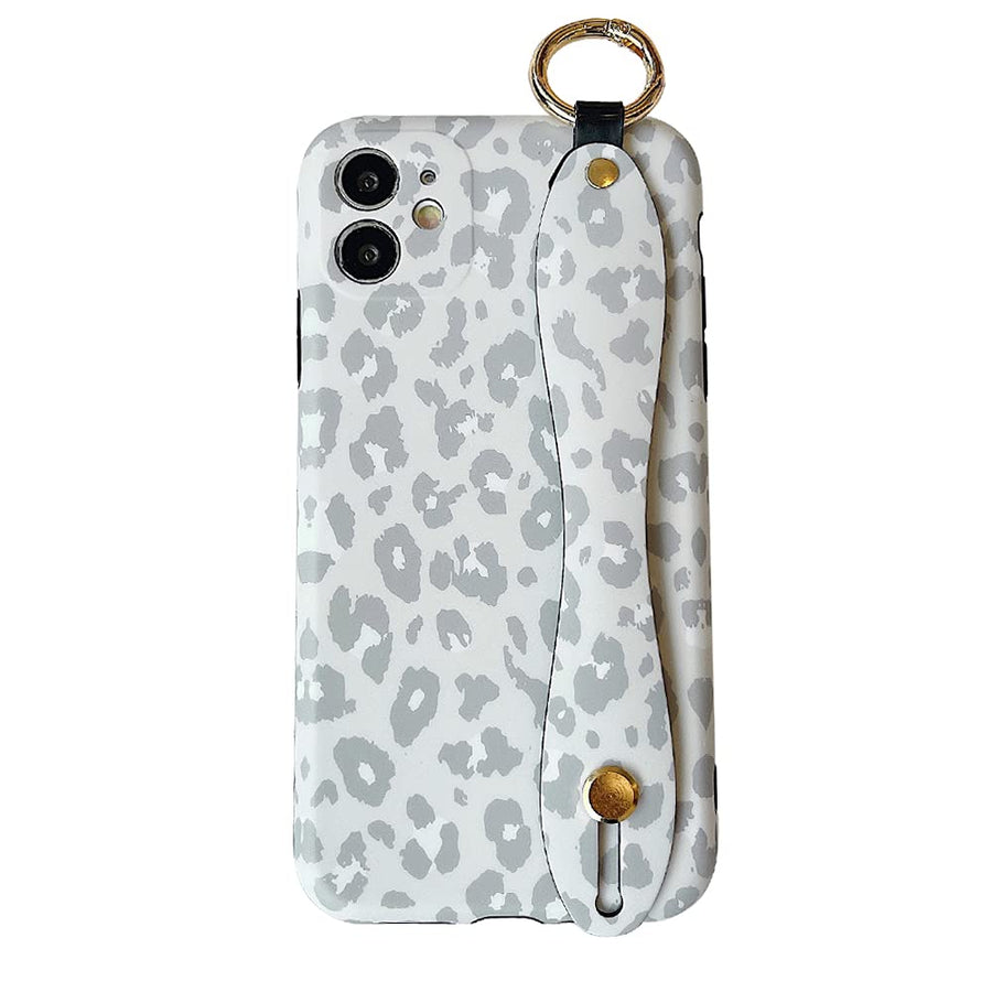 for iPhone 11 6.1 Case Fashion Leopard Pattern Hand Wrist Strap Stand Bracelet Phone Case with Camera Protection Cover Shockproof Special Hang Chain for iPhone 11 Cases (for iPhone 11 6.1)