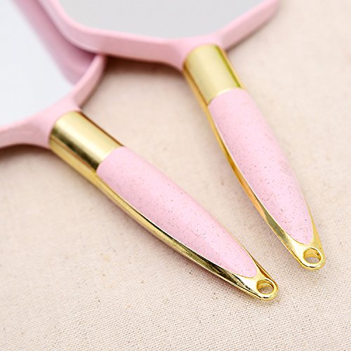 Handheld Vanity Makeup Mirror (pink, square)