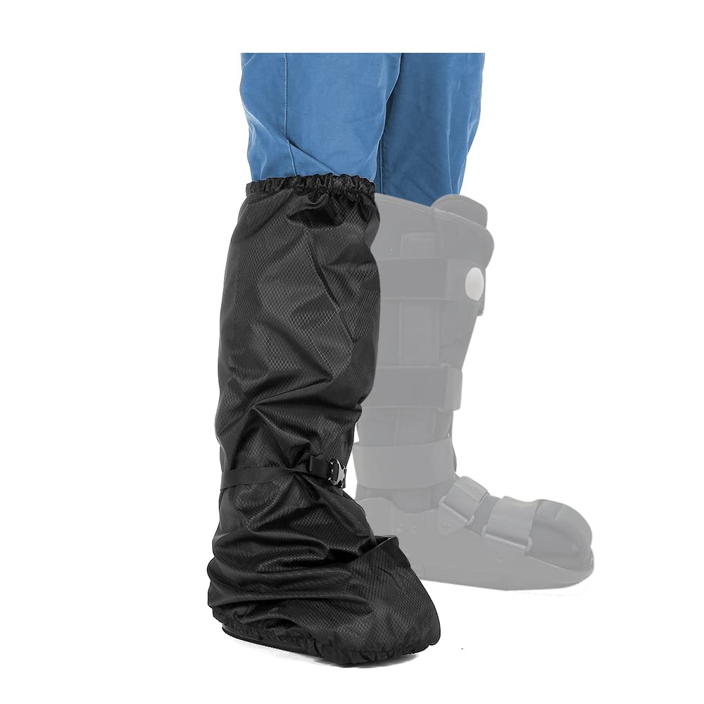 Walking Boot Cover, Orthopedic Boot for Broken Foot Injuries Cast Cover, Tall Medical Walking Boot Cover, Outdoor Cast Protector, Surgical Recovery Air Walker Boot Accessories (Black)