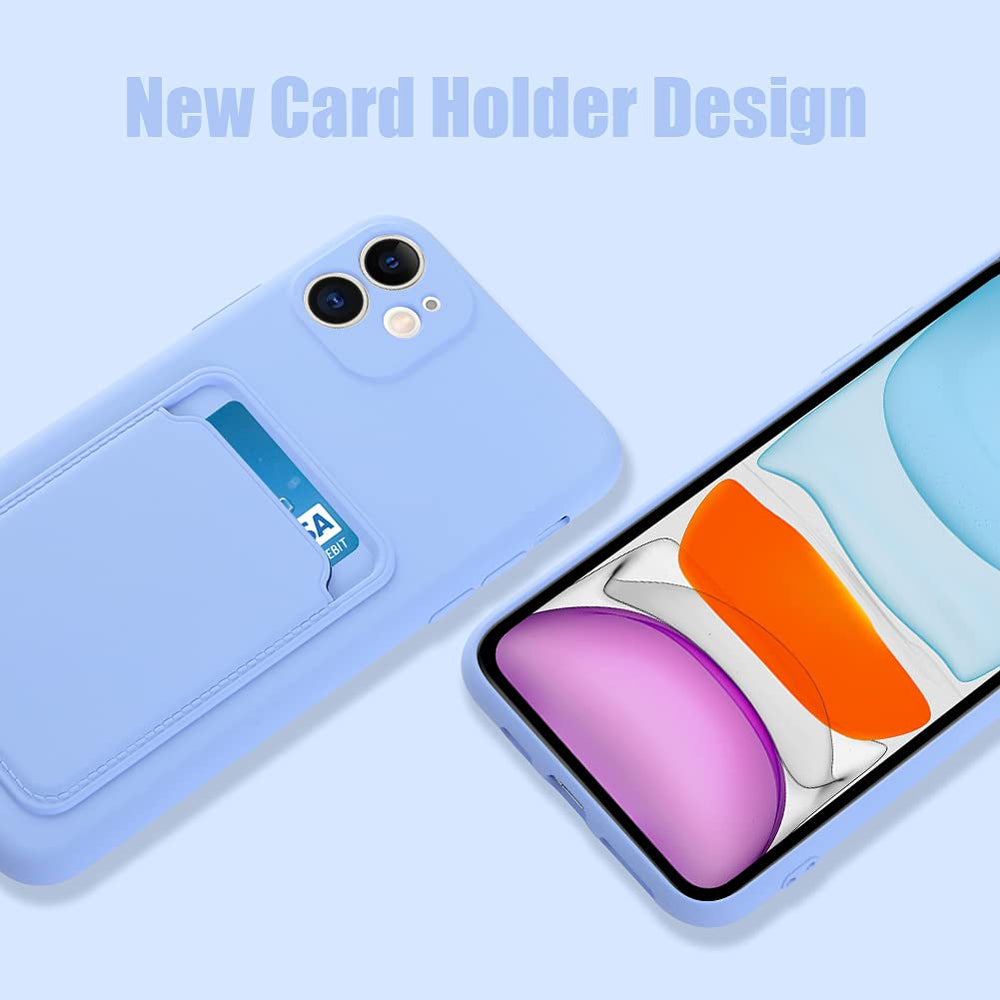 Wallet Case for iPhone 11 (6.1 inch), Card Holder Camera Protection Cover for iPhone 11 + Screen Protector, Soft Slim Card Slot Case Compatible with iPhone 11 Phone Case -Purple