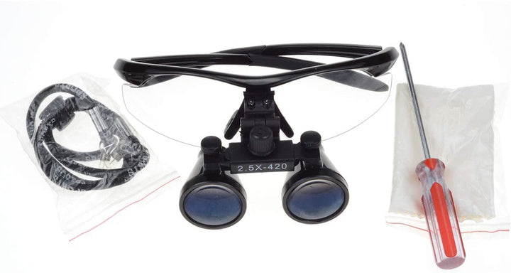 2.5X Magnifying Glass Loupe Binocular Loupe Surgery Surgical Magnifier Medical Operation (Black)