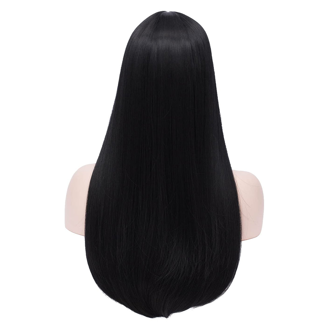Blonde Ombre Long Straight Wigs for Women Girls Dark Roots Ash Blonde Synthetic Wigs for Daily Party Wig Cap Included