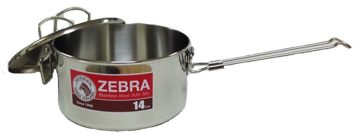Stainless Steel Food Box and Pan with Snap on Lid, 14cm, Silver