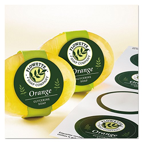 Avery Printable Round Labels with Sure Feed Technology, Glossy White Labels, 2 Diameter, Permanent Adhesive, Laser/Inkjet, 120 Glossy Labels Total (22807)