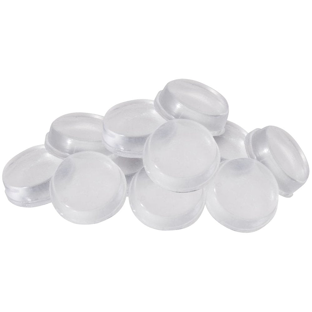 Soft Touch 1/2 Round Self Stick Cabinet Bumper Pads to Dampen Sound and Protect Surfaces, 12 Pack, Clear, 12 Count