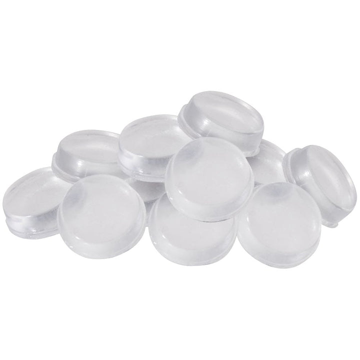 Soft Touch 1/2 Round Self Stick Cabinet Bumper Pads to Dampen Sound and Protect Surfaces, 12 Pack, Clear, 12 Count