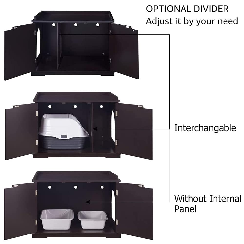 Cat Litter Box Enclosure Furniture, Cat Washroom, Hidden Litter Box Cover, Cabinet for Large Cat, Dog Proof Cat Litter Boxes, Hideaway Litter Box, Cat House, Espresso