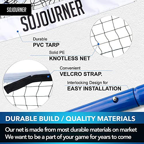 Pickleball Set with Net - Regulation Size Portable Pickleball Net System with Line Marking Kit - Includes Net, Court Markers & Storage Bag
