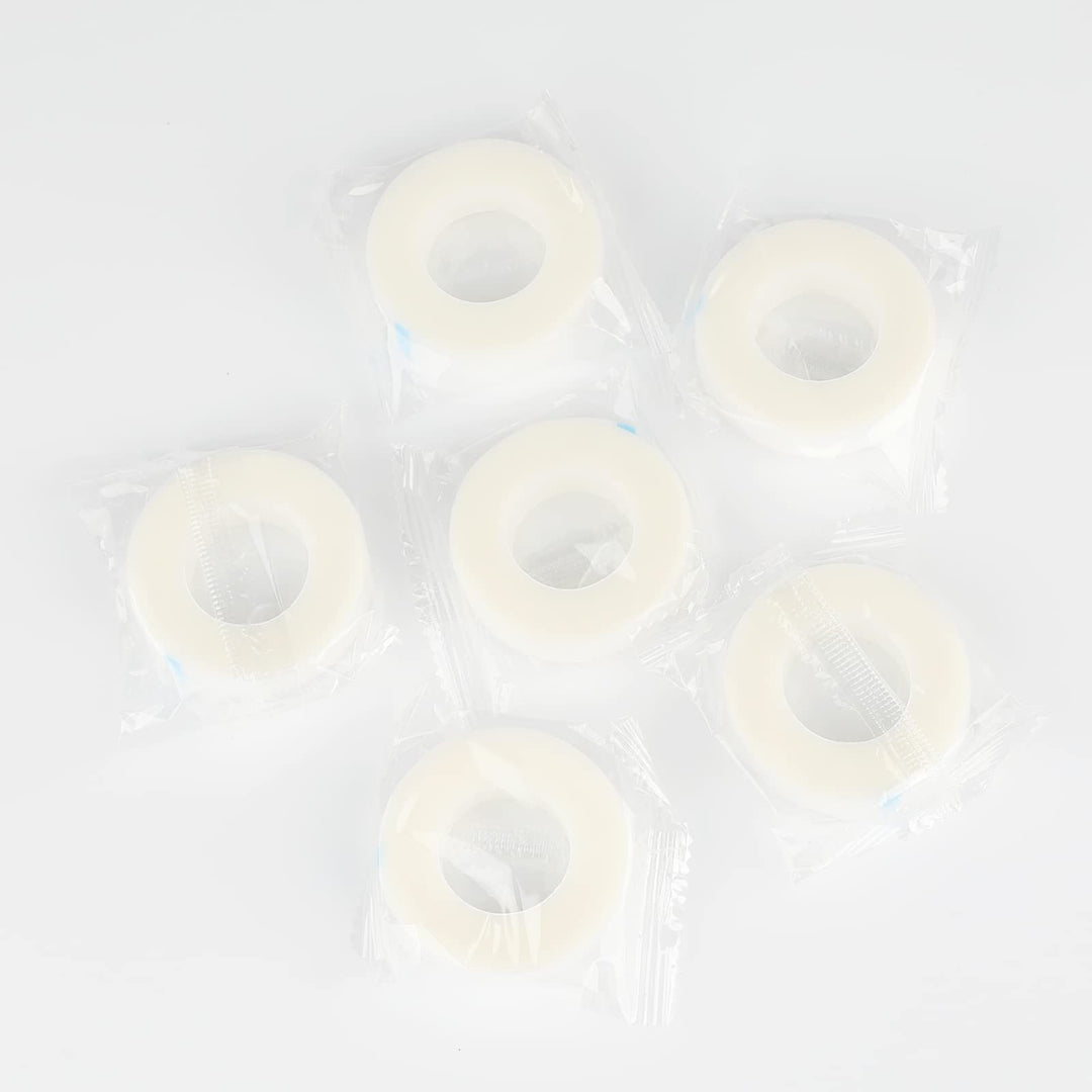 6 Rolls PE Micropore Medical Tape Roll, 1/2'' x 59 Yards Lash Tape, Eyelash Tape for Eyelash Extensions, Wound, Sensitive Skin - Individual Package (Transparent)