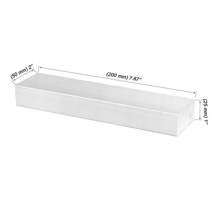 3 PCS 1 x 2 Inch Aluminum Bar, 8 Inch Long +0/-.05 Inch Aluminum 6061 Flat Bar Block Solid Mill Stock, General Purpose Aluminum Tooling Flat Bar Stock for Milling Lathe Work, 25 x 50 x 200MM