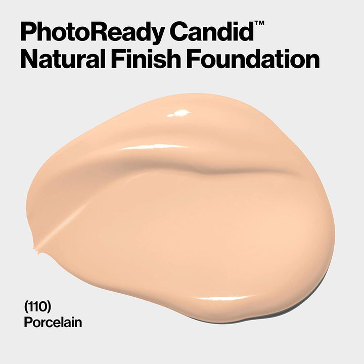 Revlon PhotoReady Candid Natural Finish Foundation, with Anti-Pollution, Antioxidant, Anti-Blue Light Ingredients, 110 Porcelain, 0.75 fl. oz.