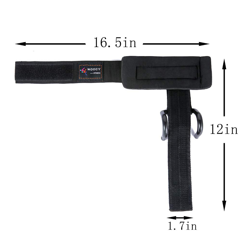 Heavy Duty Strap with pro Metal Lifting Steel Hooks Improves Grip for Weightlifting, Powerlifting, Bodybuilding & Deadlift - Neoprene Padded Wrist Wraps Provides Support for Men & Women