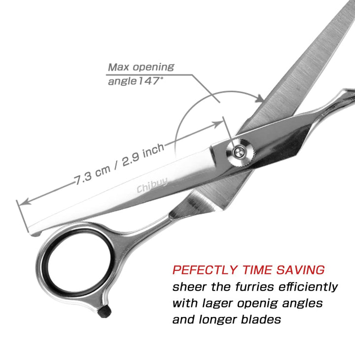 Chibuy Curved dog grooming scissors with Round Tips, Pet Shear for Cats, 4CR Stainless Steel Bending, Professional Tools for Home