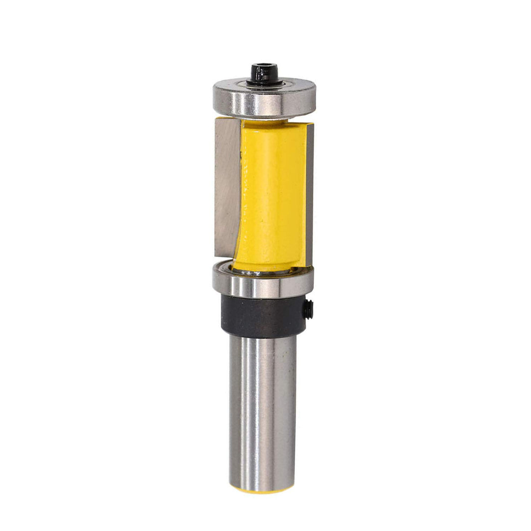 Yakamoz 2Pcs 1/2-Inch Shank Pattern Flush Trim Router Bit Top and Bottom Double Bearings Trimmer Cutter Woodworking Tool