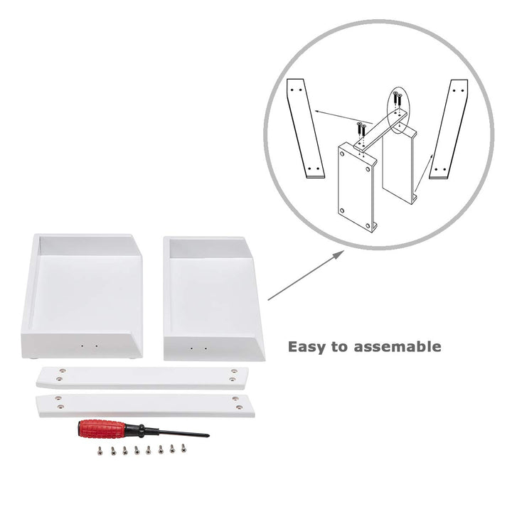 Bamboo Makeup & Countertop Organizer, Small - 2 Layer Cosmetics, Lipsticks, Jewelry, Brushes, Hair Accessories & Perfume Organizer for Dresser, Easy Assembly - White