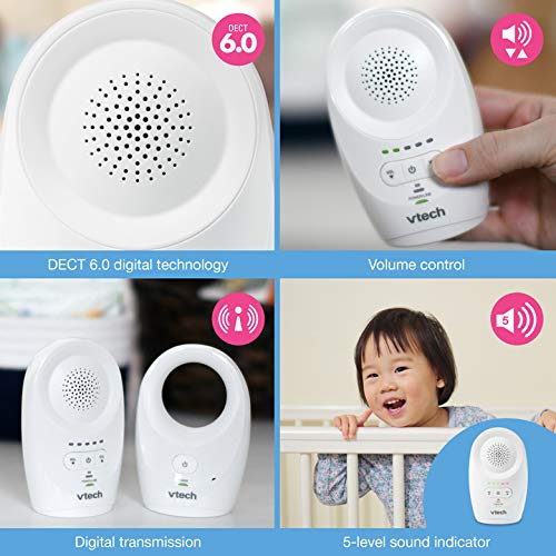 DM1111, Enhanced Range Digital Audio Baby Monitor, 1 Parent Unit, White