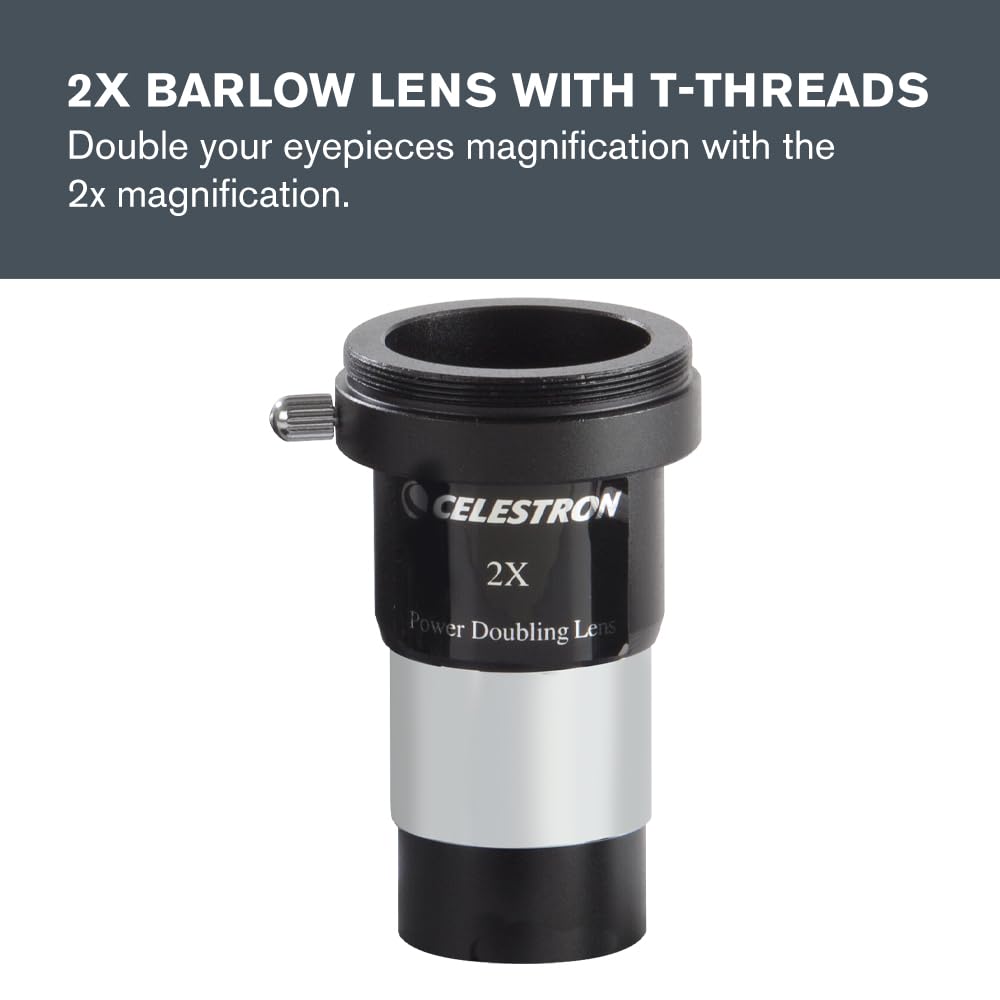 8 Piece Telescope Accessory Kit – Eyepieces, 2X Barlow Lens, Colored Filters, Moon Filter and Sturdy Carry Case