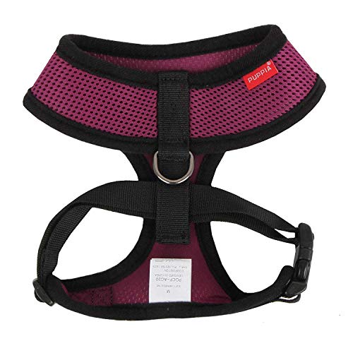 Soft Dog Harness No Choke Over-The-Head Triple Layered Breathable Mesh Adjustable Chest Belt and Quick-Release Buckle, Purple, X-Large