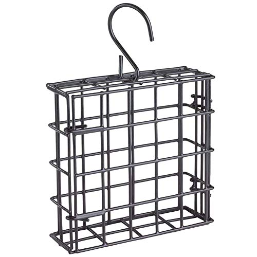 Suet Cage Bird Feeder, Fruit and Suet Feeder, Single Cake Capacity ,Black